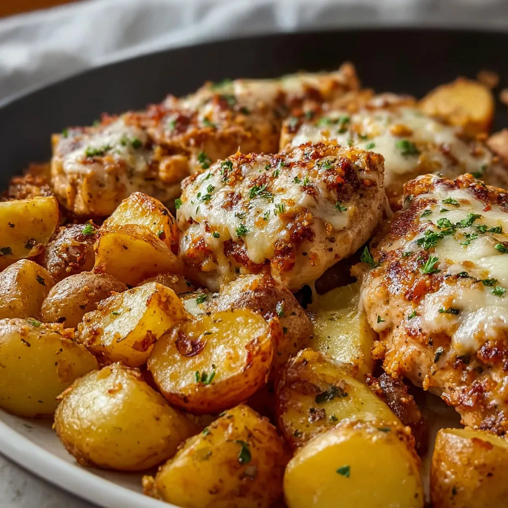 GARLIC PARMESAN CHICKEN AND POTATOES BEST