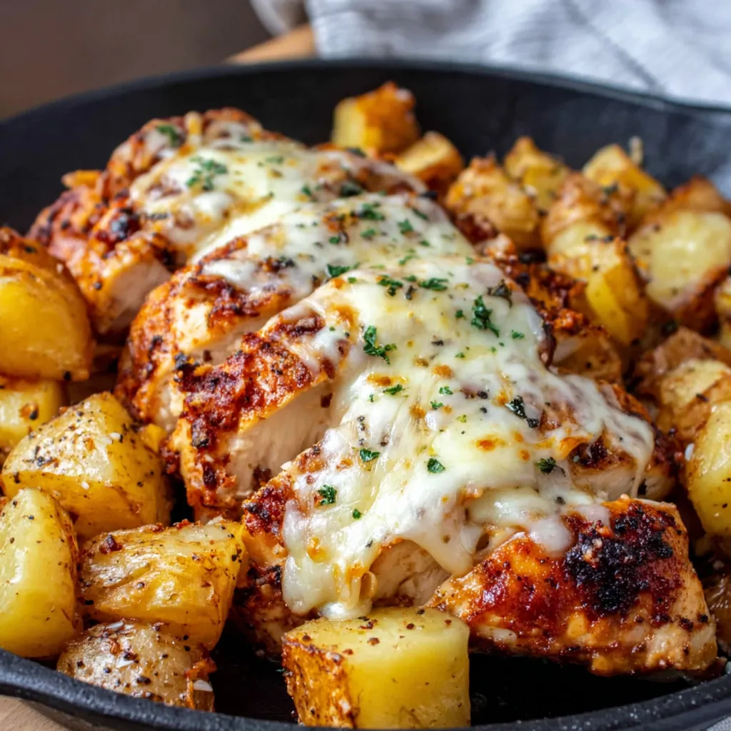 GARLIC PARMESAN CHICKEN AND POTATOES PERFECT