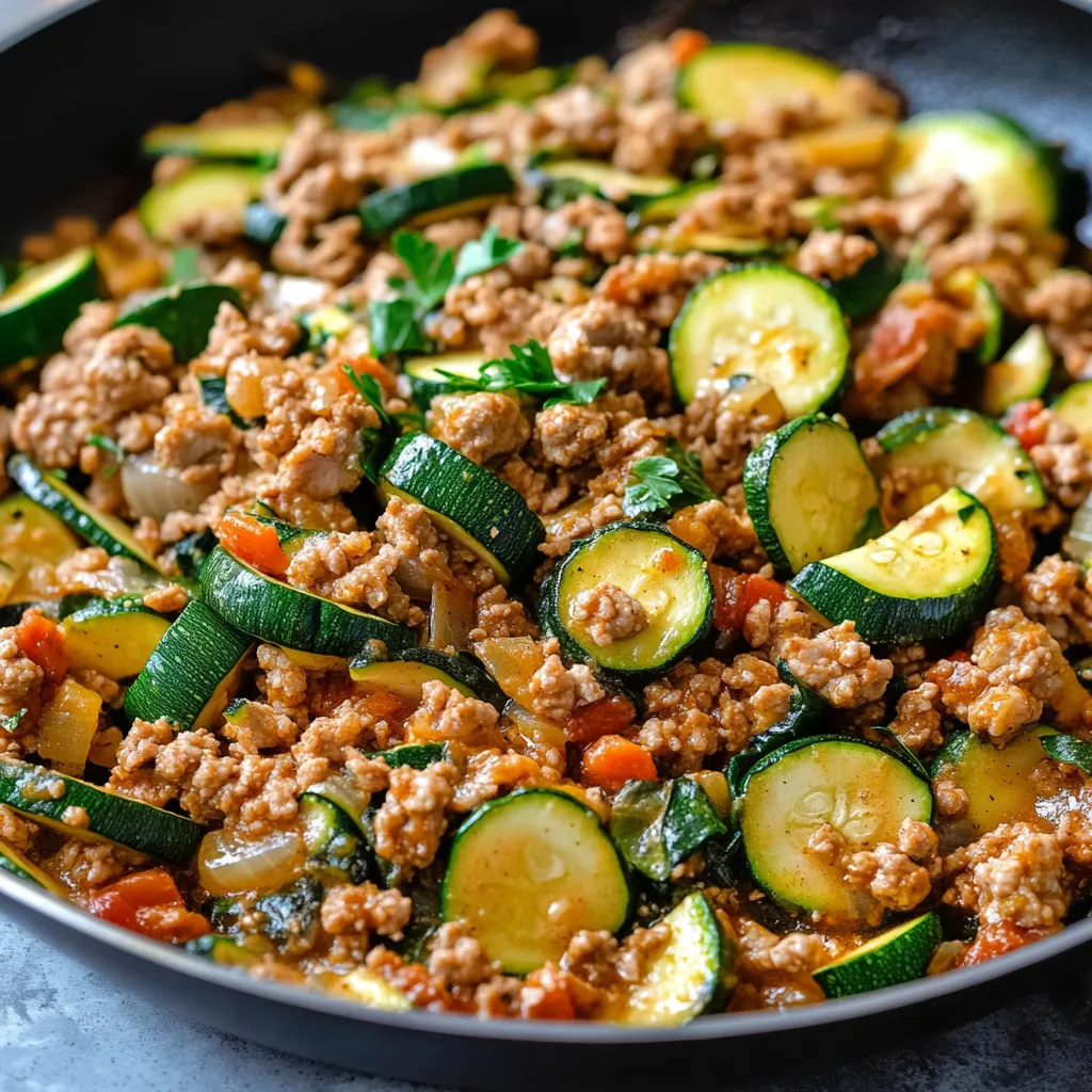 GROUND TURKEY AND ZUCCHINI SKILLET EASY