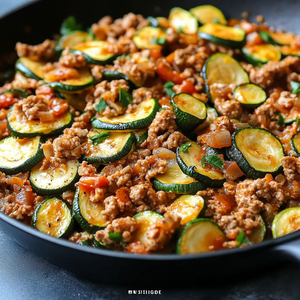 GROUND TURKEY AND ZUCCHINI SKILLET EASY
