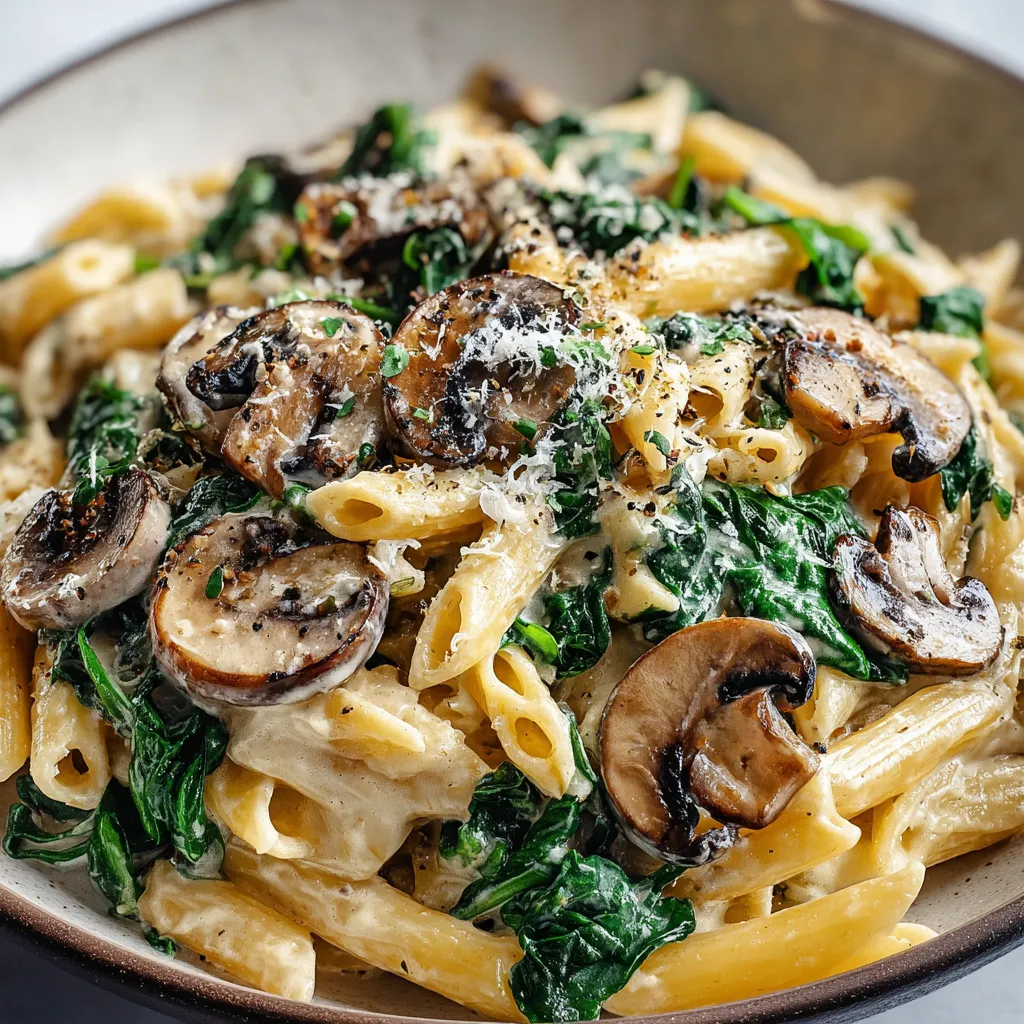 SPINACH MUSHROOM PASTA EASY