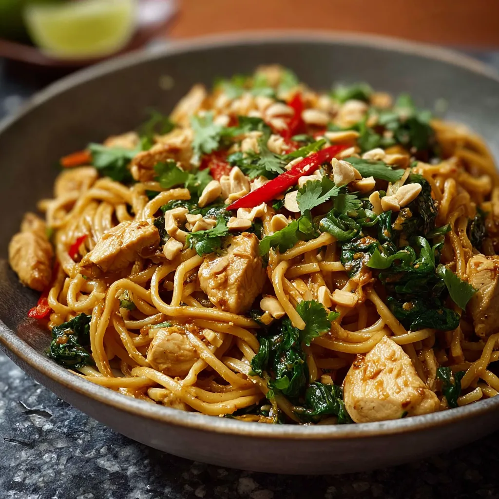 THAI CHICKEN PEANUT NOODLES AMAZING
